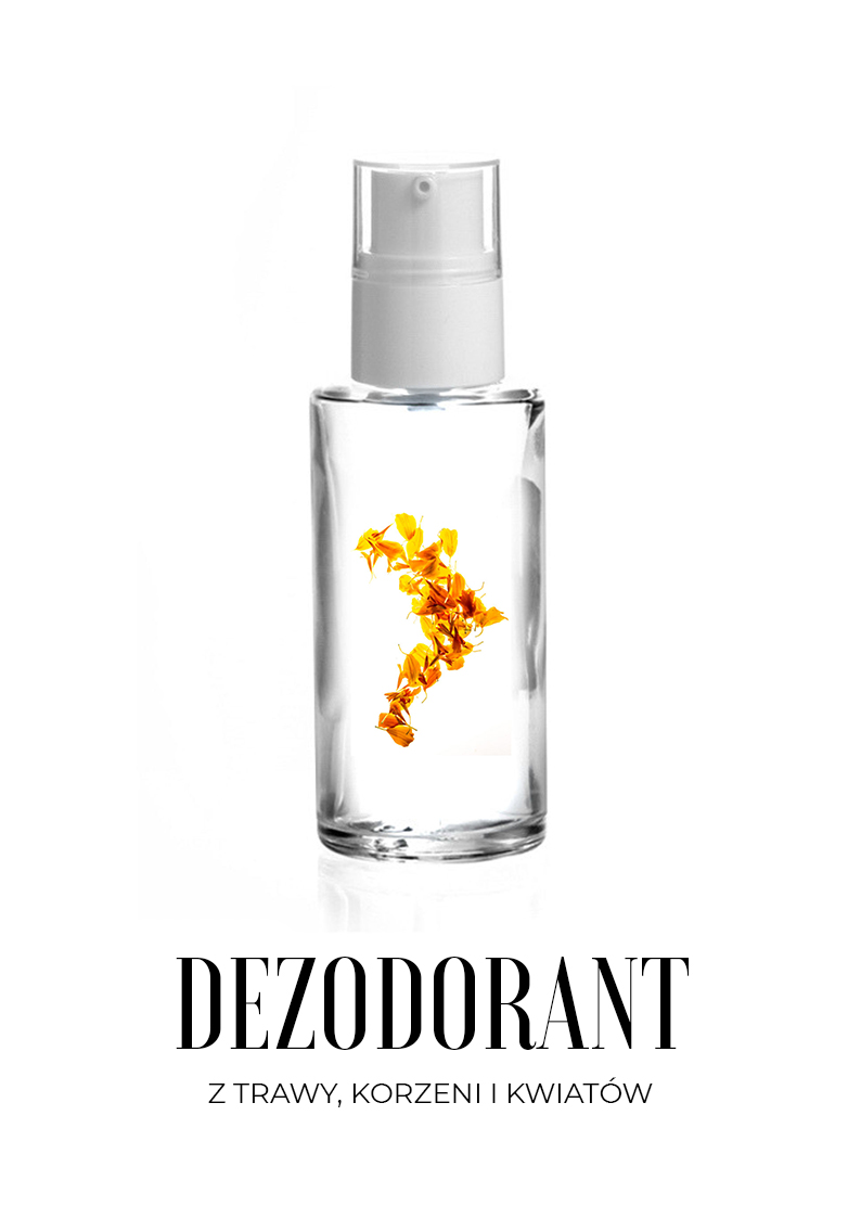 naturalny dezodorant roślinny z trawy korzeni i kwiatów